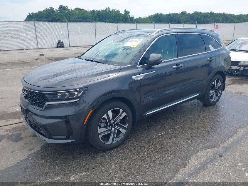 Vin: kndrmdlh3p5222338, lot: 46073708, kia sorento plug-in hybrid sx prestige 20232
