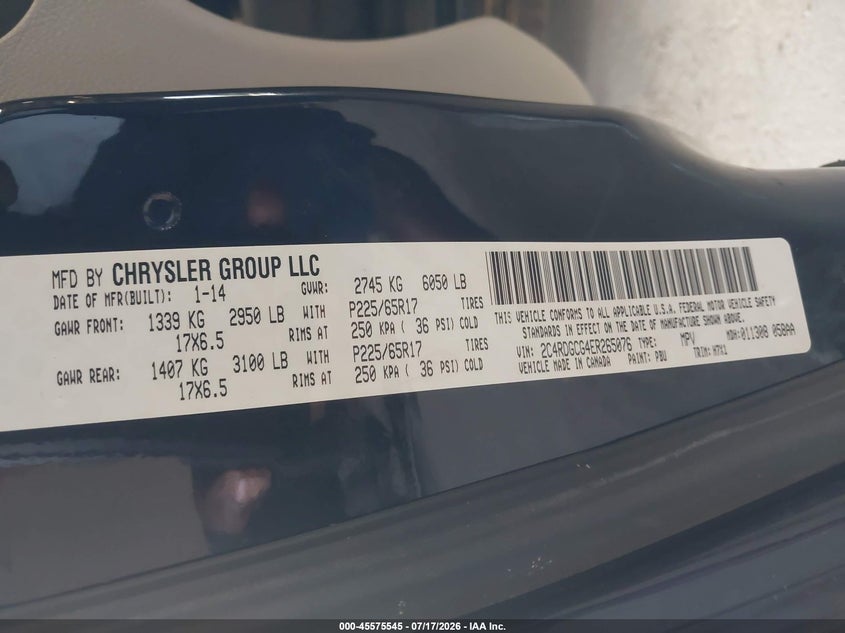 2014 DODGE CARAVAN VAN 3.6L V-6 DOHC, VVT, 283HP