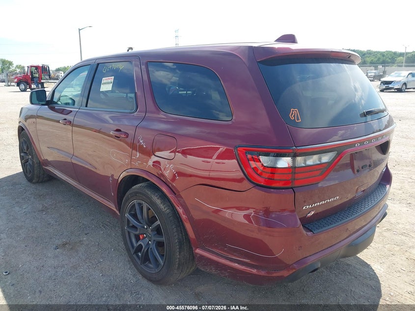 Vin: 1c4sdjgj3jc366634, lot: 46074449, dodge durango srt awd 20183