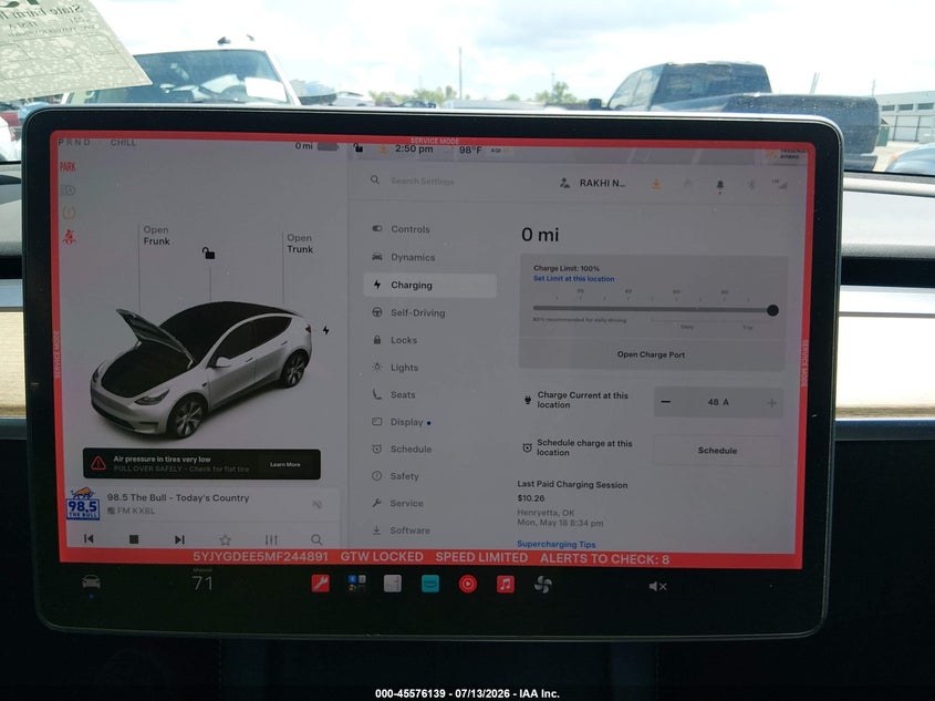 2021 Tesla Model Y Long Range Dual Motor All-Wheel Drive VIN: 5YJYGDEE5MF244891 Lot: 45576139