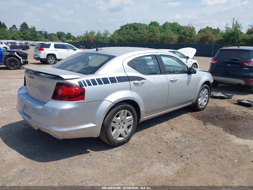 Vin: 1c3cdzab8cn102938, lot: 46074522, dodge avenger se 20124