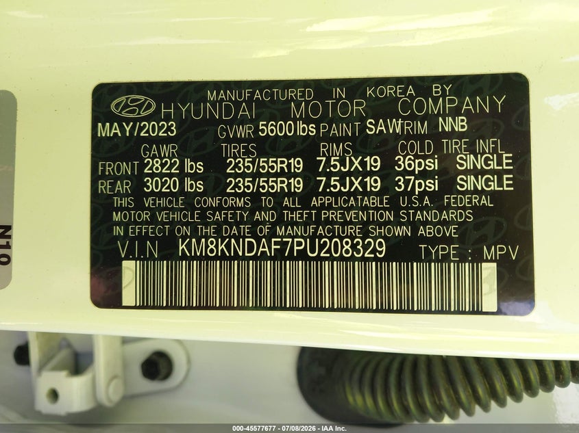 2023 Hyundai Ioniq 5 Sel VIN: KM8KNDAF7PU208329 Lot: 45577677