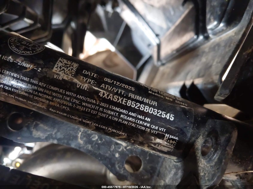 2025 Polaris Sportsman 850 Premium VIN: 4XASXE852SB032545 Lot: 45577975