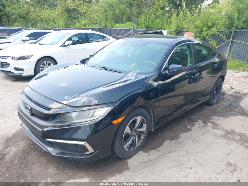 2019 Honda Civic, Левый зад, IAAI, VIN 19XFC2F6XKE202055 — фото 2