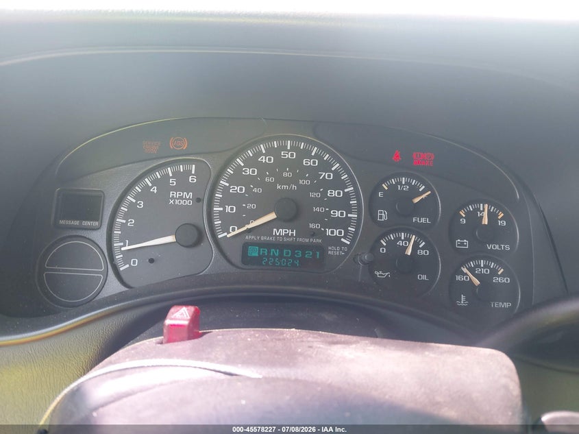 2002 Chevrolet Avalanche VIN: 3GNEK13P02G327709 Lot: 45578227