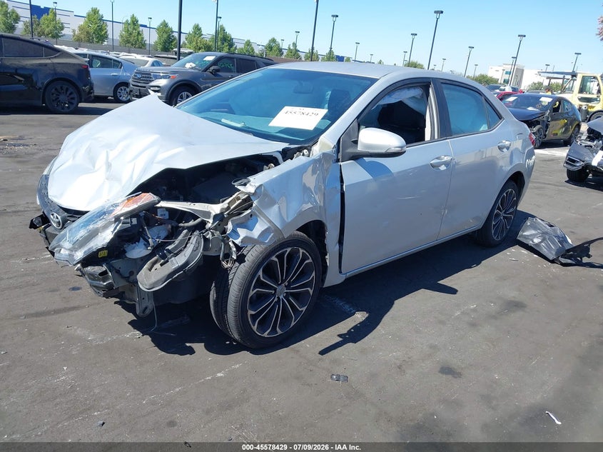 2014 Toyota Corolla, Удар спереди, IAAI, VIN 5YFBURHE8EP061823 — фото 2