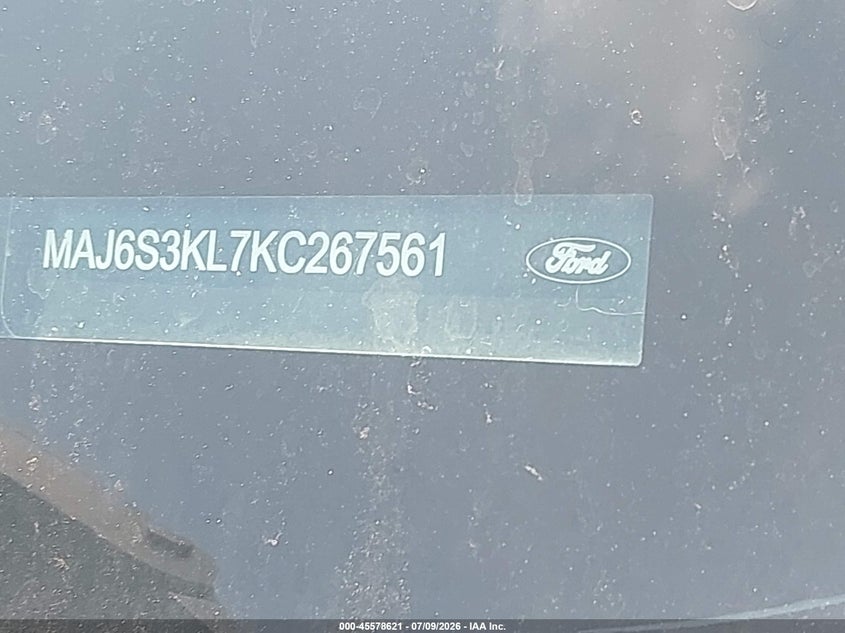 2019 Ford Ecosport Titanium VIN: MAJ6S3KL7KC267561 Lot: 45578621