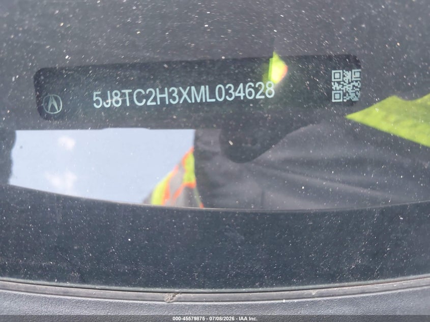 2021 Acura Rdx Standard VIN: 5J8TC2H3XML034628 Lot: 45579875