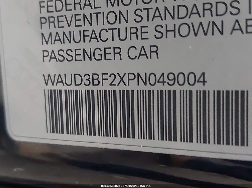 2023 Audi A6 Premium 45 Tfsi Quattro S Tronic VIN: WAUD3BF2XPN049004 Lot: 45580023