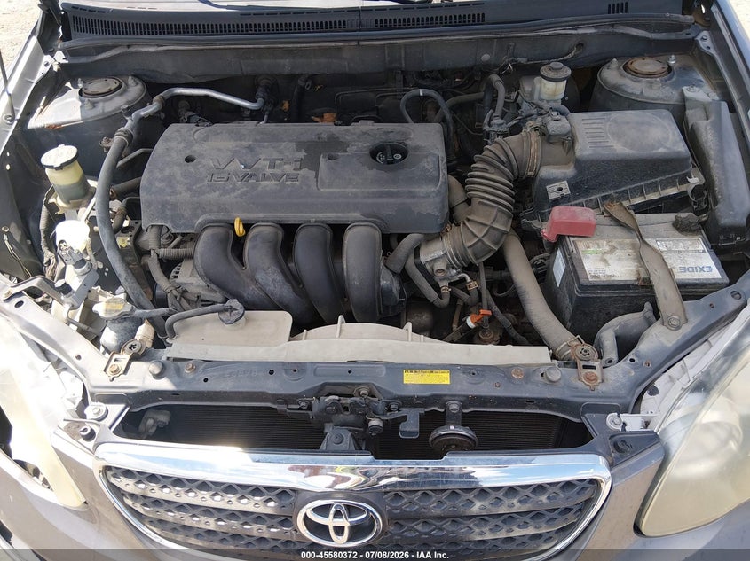 2007 TOYOTA COROLLA SEDAN 1.8L I-4 DOHC, VVT, 126HP