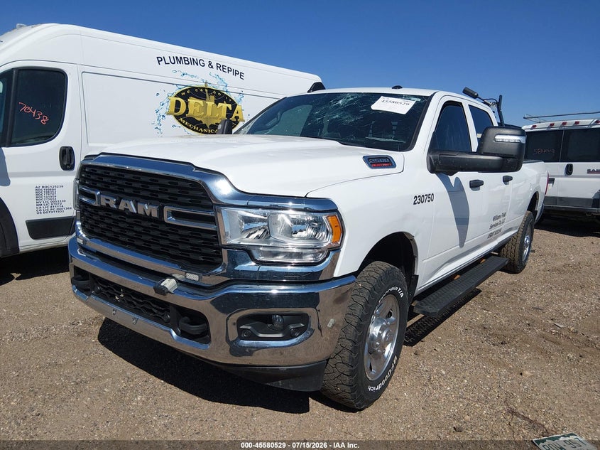 Vin: 3c6ur5hj0pg589050, lot: 46078882, ram 2500 tradesman  4x4 8' box 20232