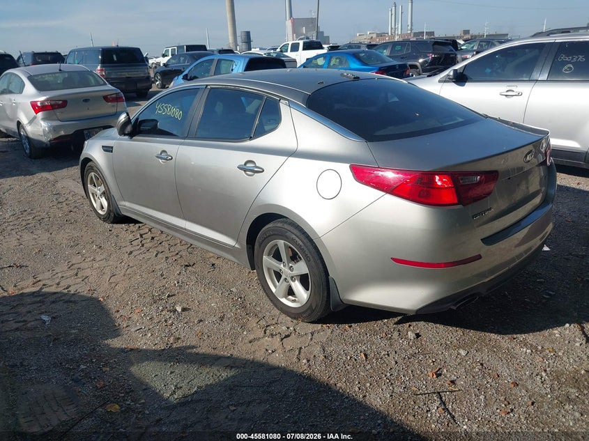 Vin: knagm4a78f5548262, lot: 46079433, kia optima lx 20153