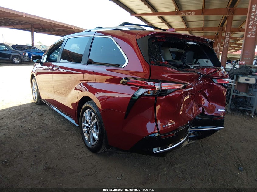 Vin: 5tdzskfc8ts270562, lot: 46079655, toyota sienna limited 20263