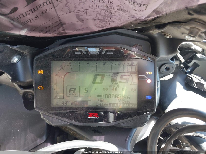 2025 Suzuki Gsx-R1000 VIN: JS1DM11F1S7100143 Lot: 45581329
