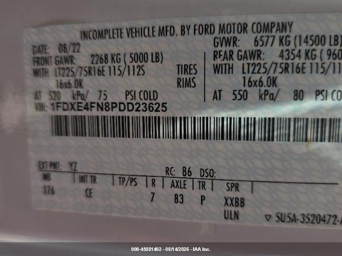2023 FORD E-450 CUTAWAY auction photo 8
