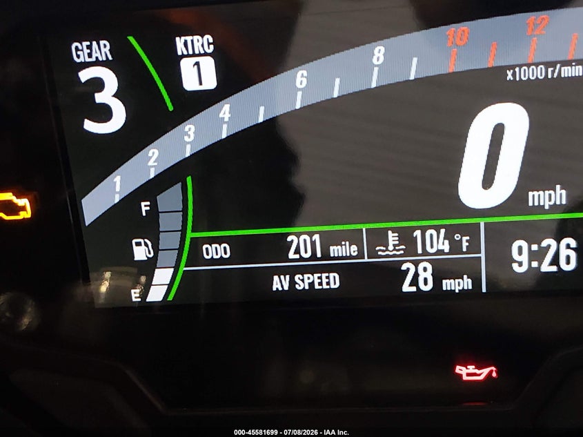 2026 Kawasaki Ex650 R VIN: ML5EXER12TDAJ9878 Lot: 45581699