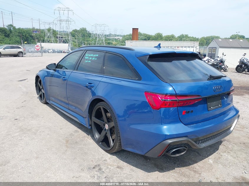 Vin: wua1dbf21sn910410, lot: 46080068, audi rs 6 avant performance quattro tiptronic 20253