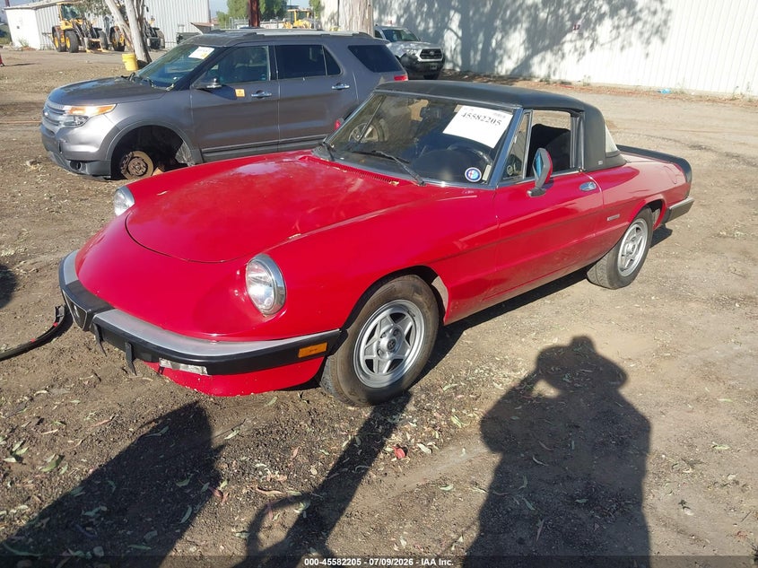 ALFA-ROMEO VELOCE 1986 VIN ZARBA5410G1038294