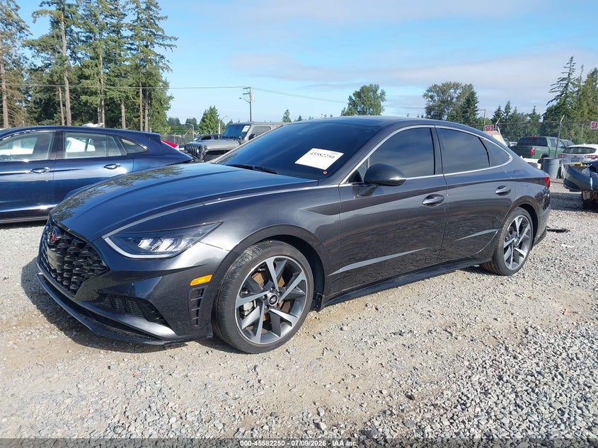 2021 Hyundai Sonata Sel Plus, Right Front, IAAI, VIN 5NPEJ4J29MH098013 — photo 2