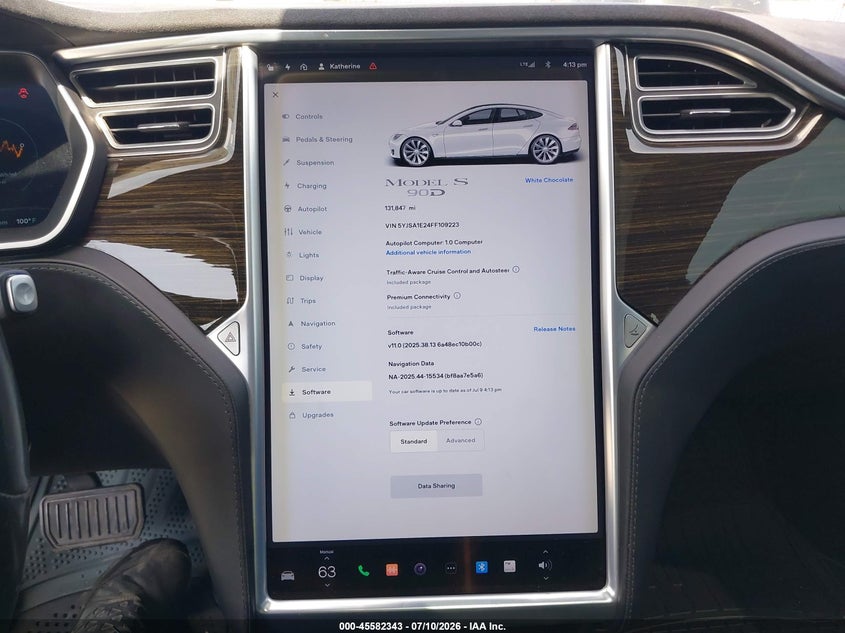 2015 Tesla Model S 70D/85D/P85D VIN: 5YJSA1E24FF109223 Lot: 45582343