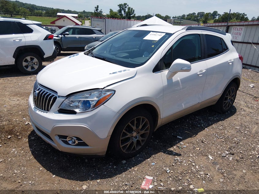 Vin: kl4cj1sm7gb558324, lot: 46081093, buick encore sport touring 20162