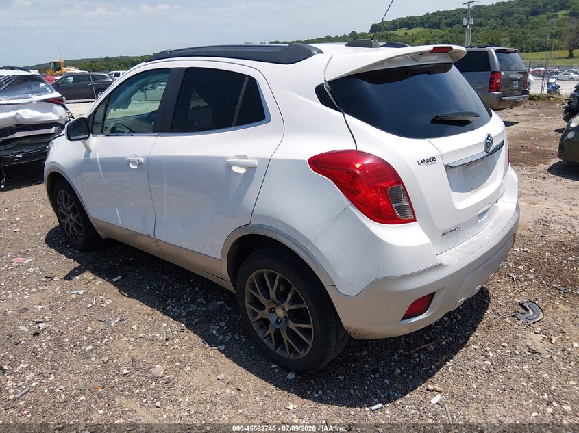 Vin: kl4cj1sm7gb558324, lot: 46081093, buick encore sport touring 20163