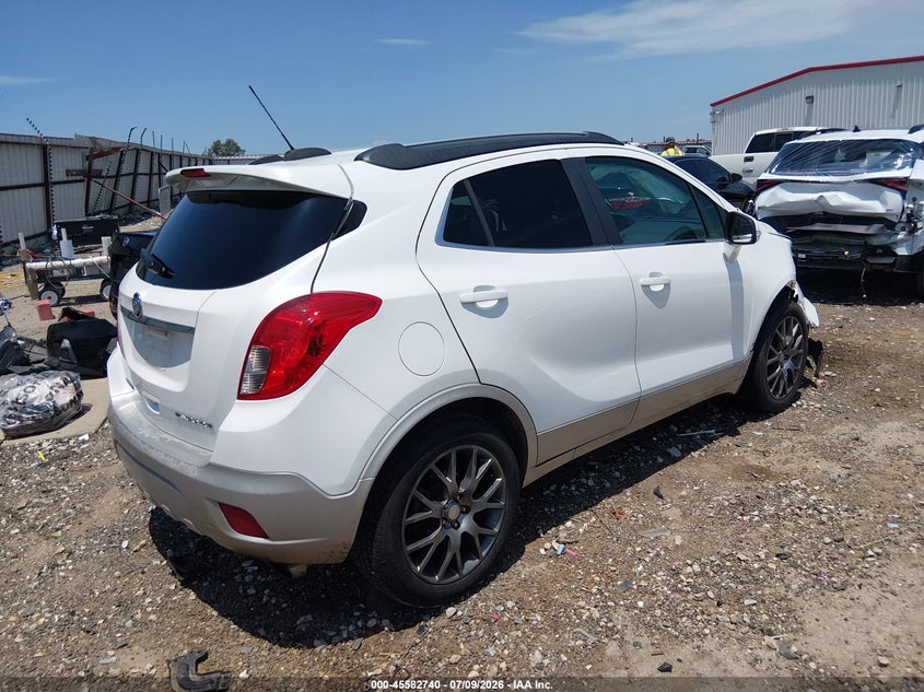 Vin: kl4cj1sm7gb558324, lot: 46081093, buick encore sport touring 20164