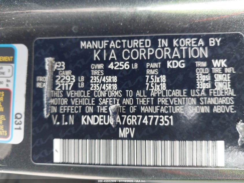 2024 Kia Seltos X-Line VIN: KNDEUCA76R7477351 Lot: 45582906