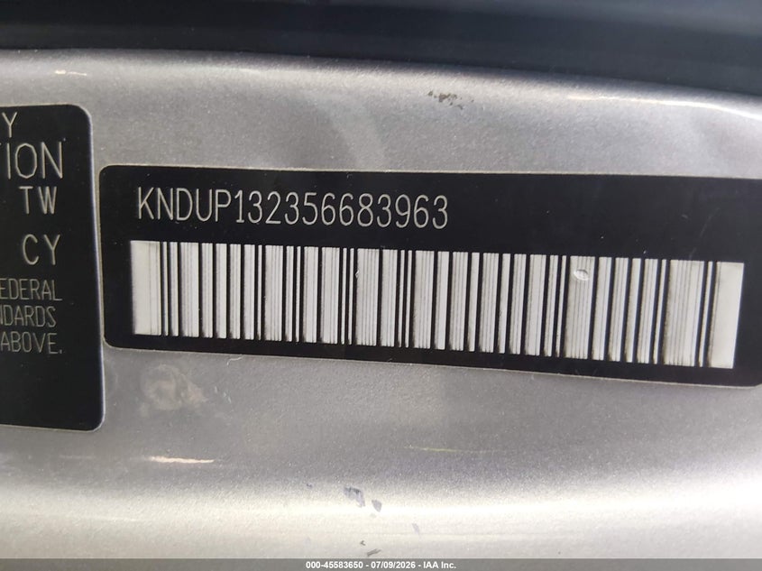 2005 Kia Sedona Ex/Lx VIN: KNDUP132356683963 Lot: 45583650