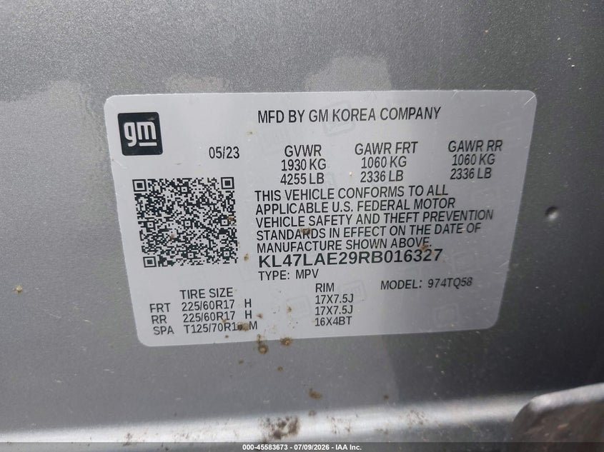 2024 Buick Envista Preferred Fwd VIN: KL47LAE29RB016327 Lot: 45583673