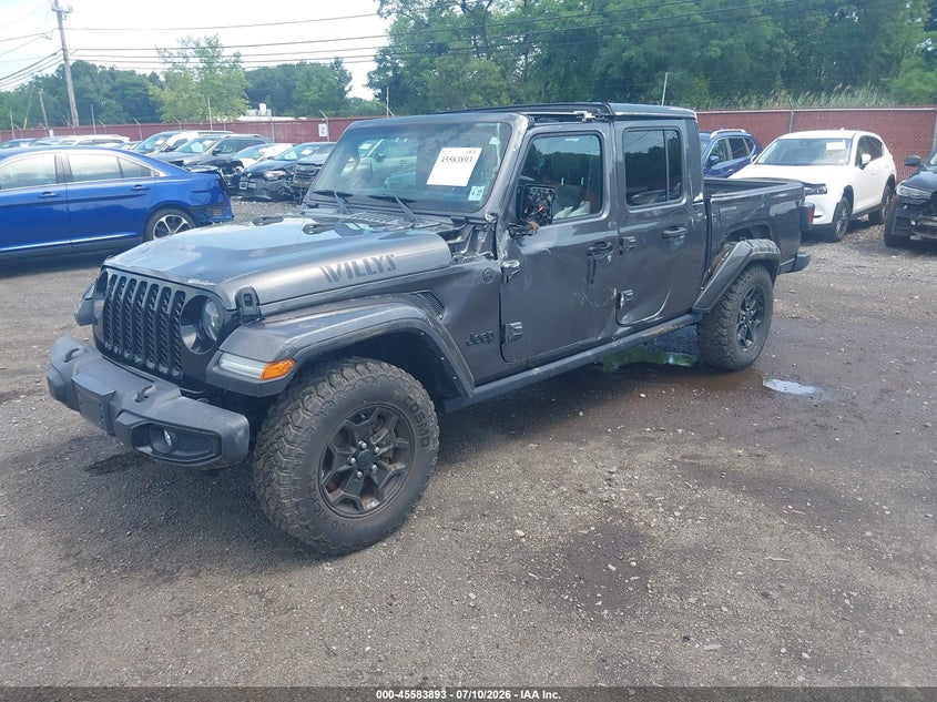 Vin: 1c6hjtag7nl113700, lot: 46082246, jeep gladiator willys 4x4 20222