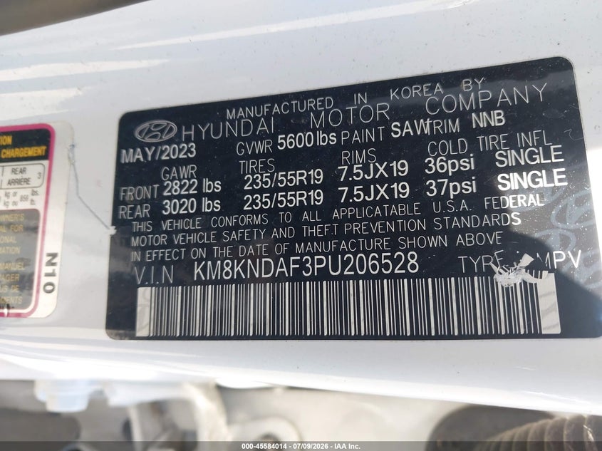 2023 Hyundai Ioniq 5 Sel VIN: KM8KNDAF3PU206528 Lot: 45584014