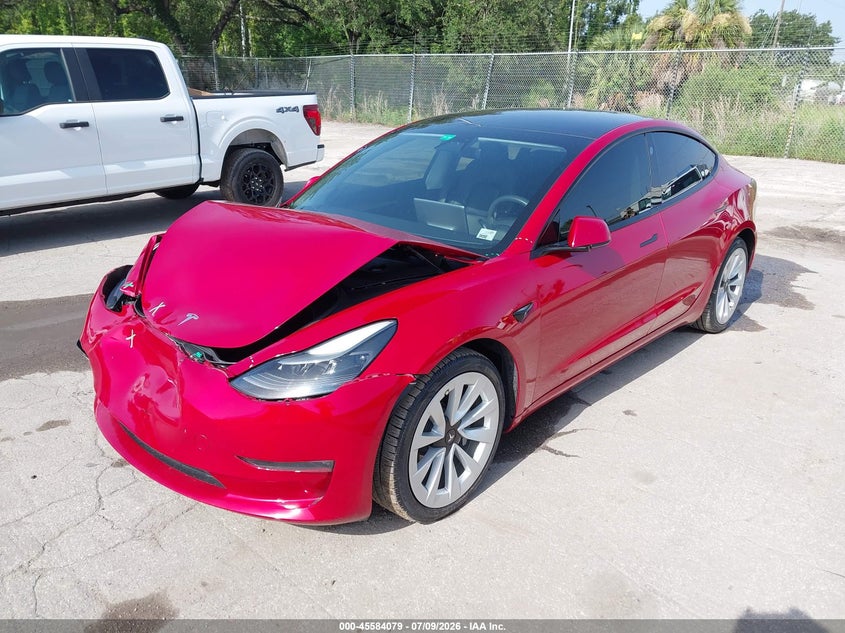 2022 Tesla Model 3, Front End, IAAI, VIN 5YJ3E1EB3NF126991 — photo 2