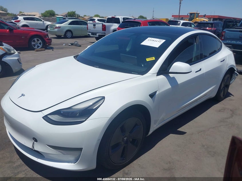 2021 Tesla Model 3, Left Rear, IAAI, VIN 5YJ3E1EA9MF941492 — photo 2