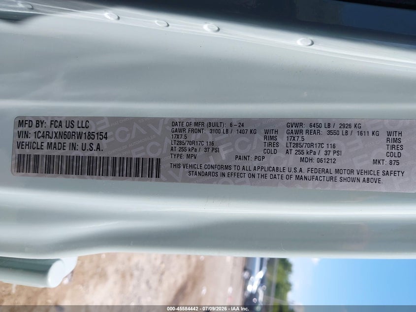 2024 Jeep Wrangler 4Xe Willys 4Xe VIN: 1C4RJXN60RW185154 Lot: 45584442