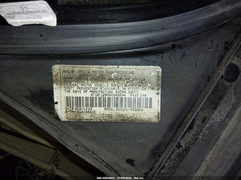 1997 Toyota Avalon Xls VIN: 4T1BF12B3VU149834 Lot: 45584823