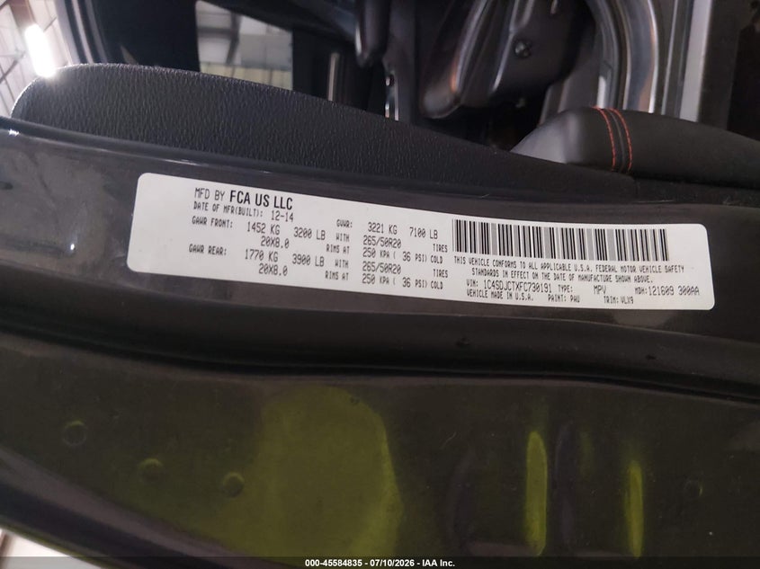 2015 DODGE DURANGO SPORT UTILITY VEHICLE 5.7L V-8 VVT, 360HP