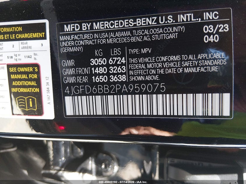 2023 Mercedes-Benz Amg Gle 53 Coupe 4Matic VIN: 4JGFD6BB2PA959075 Lot: 45585192