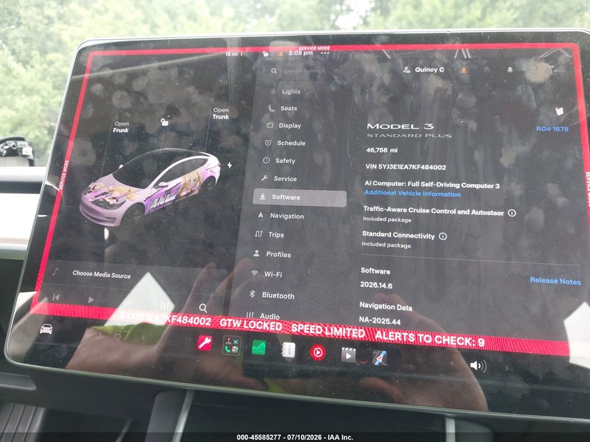 2019 Tesla Model 3 Long Range/Mid Range/Standard Range/Standard Range Plus VIN: 5YJ3E1EA7KF484002 Lot: 45585277