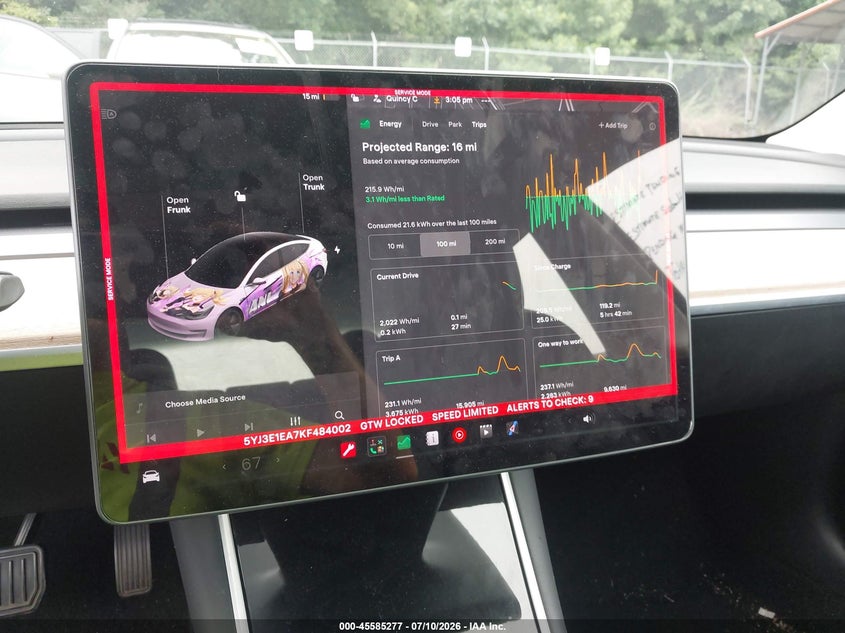2019 Tesla Model 3 Long Range/Mid Range/Standard Range/Standard Range Plus VIN: 5YJ3E1EA7KF484002 Lot: 45585277