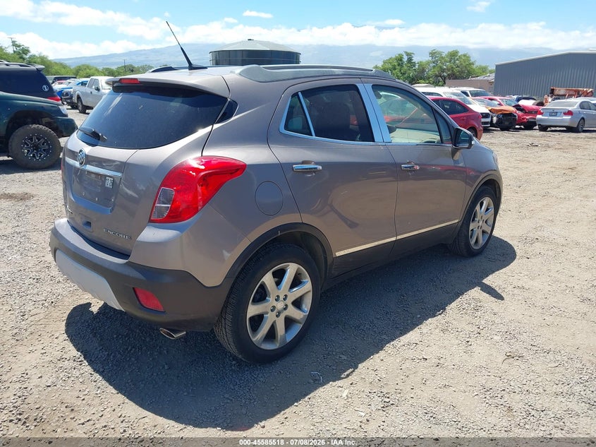 Vin: kl4cjdsb8eb715890, lot: 46083871, buick encore premium 20144