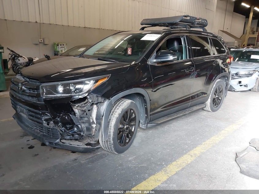 2019 Toyota Highlander, Лівий перед, IAAI, VIN 5TDJZRFH5KS602985 — фото 2