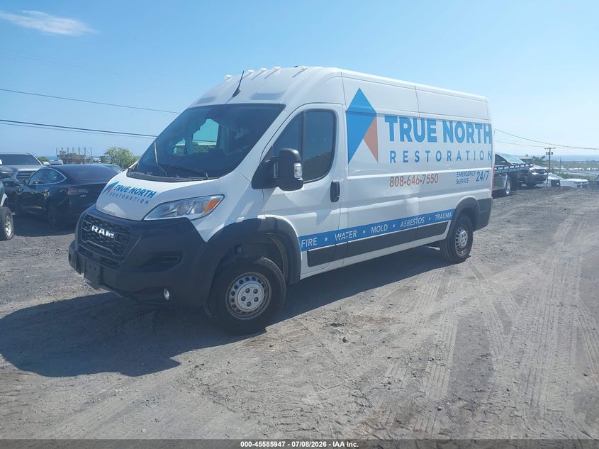 Vin: 3c6lrvdg7se563409, lot: 46084300, ram promaster 2500 tradesman high roof 159 wb w/pass seat 20252