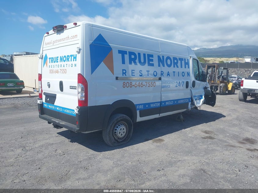 Vin: 3c6lrvdg7se563409, lot: 46084300, ram promaster 2500 tradesman high roof 159 wb w/pass seat 20254