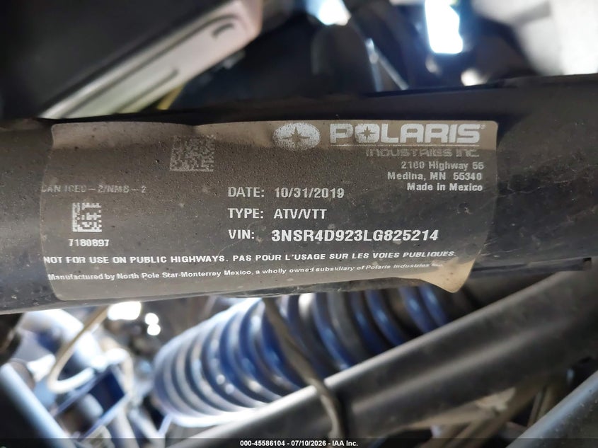 2020 Polaris Rzr Pro Xp 4 Ultimate VIN: 3NSR4D923LG825214 Lot: 45586104