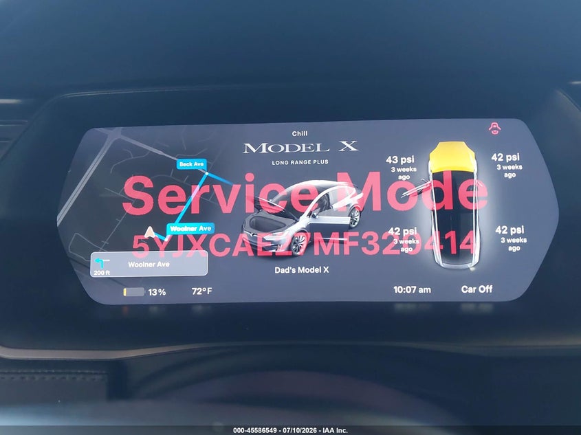 2021 Tesla Model X Long Range Dual Motor All-Wheel Drive/Long Range Plus Dual Motor All-Wheel Drive VIN: 5YJXCAE27MF320414 Lot: 45586549