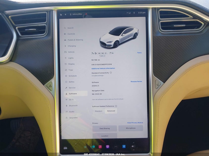 2013 Tesla Model S VIN: 5YJSA1CN9DFP23016 Lot: 45586640