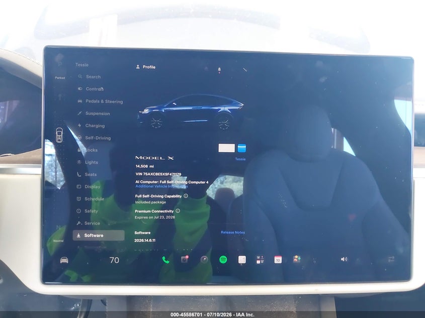 2025 Tesla Model X Long Range VIN: 7SAXCBE5XSF471179 Lot: 45586701
