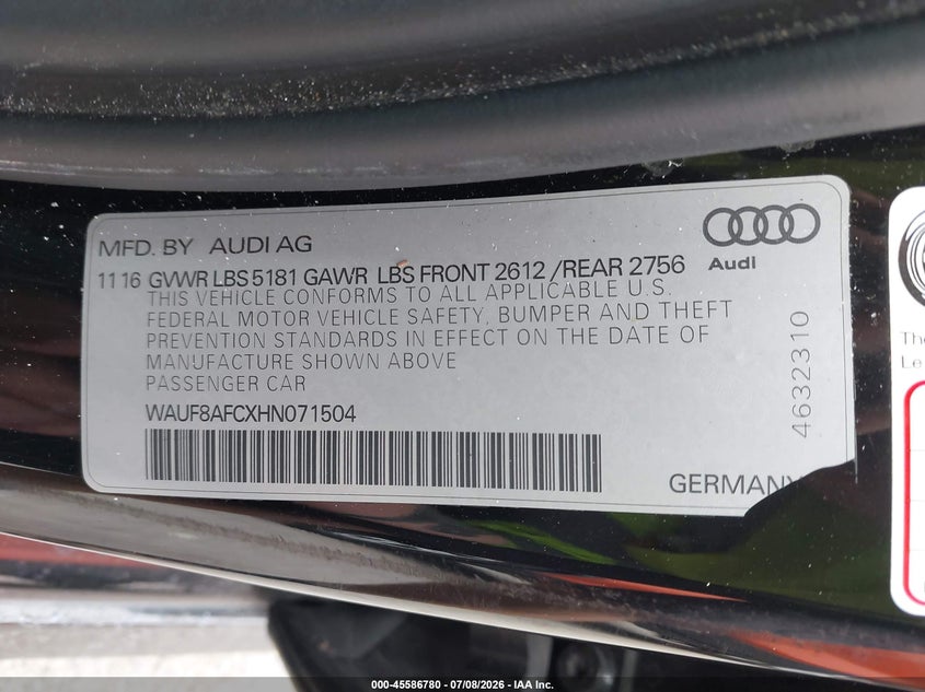 2017 AUDI A6 PREMIUM — Photo 9