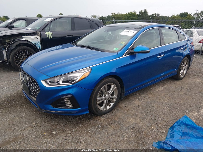 2019 Hyundai Sonata, Лівий зад, IAAI, VIN 5NPE34AF7KH737127 — фото 2